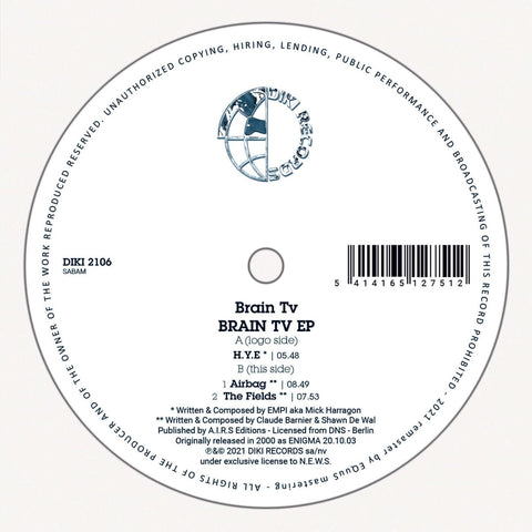Brain TV - Brain TV - Artists Brain TV Genre Trance Release Date 4 February 2022 Cat No. DIKI2106 Format 12" Vinyl - DIKI - DIKI - DIKI - DIKI - Vinyl Record
