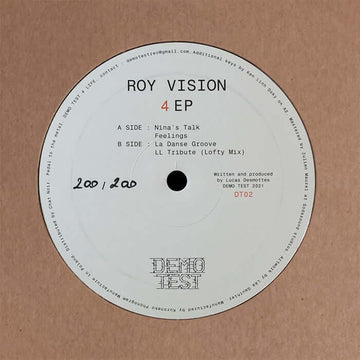 Roy Vision - '4' Vinyl Artists Roy Vision Genre Deep House Release Date 15 April 2022 Cat No. DT02 Format 12