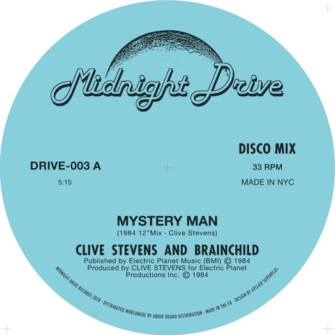 Clive Stevens - Mystery Man - Artists Clive Stevens Genre Disco, Reissue Release Date 28 Apr 2023 Cat No. DRIVE003 Format 12" Vinyl - Midnight Drive - Vinyl Record