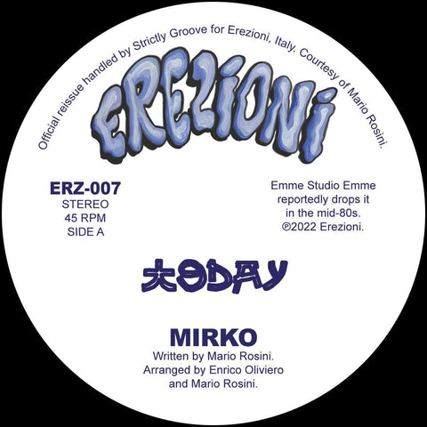 Mirko - Today - Artists Mirko Genre Electro-Funk Release Date 25 Nov 2022 Cat No. ERZ-007 Format 12" Vinyl - Erezioni - Erezioni - Erezioni - Erezioni - Vinyl Record