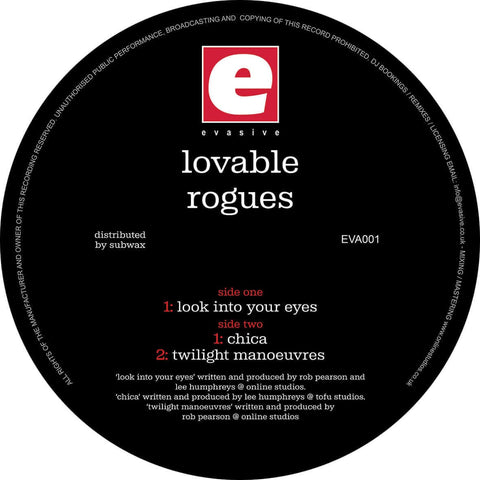 Lovable Rogues - 'Look Into You Eyes / Chica / Twilight Manouvres' Vinyl - Artists Lovable Rogues Genre Tech House Release Date 16 Dec 2022 Cat No. EVA001 Format 12" Vinyl - Evasive Records - Evasive Records - Evasive Records - Evasive Records - Vinyl Record