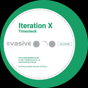 Iteration X - Timecheck / Liquid Logic - Artists Iteration X Genre Tech House Release Date 5 January 2022 Cat No. EVA008 Format 12
