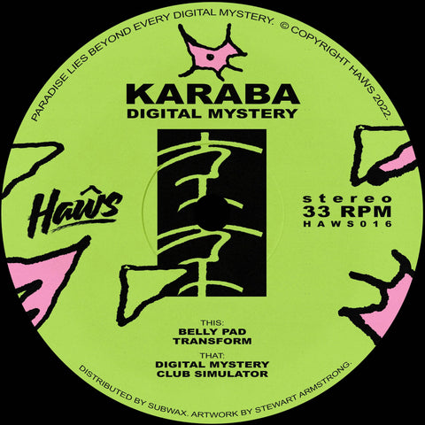 Karaba - 'Digital Mystery' Vinyl - Artists Karaba Genre Tech House, Breaks Release Date 8 July 2022 Cat No. HAWS016 Format 12" Vinyl - Haŵs - Vinyl Record