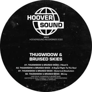 THUGWIDOW & Bruised Skies - Blimey - Artists THUGWIDOW & Bruised Skies Genre Jungle, Techno, Bass Release Date 27 Jan 2023 Cat No. HOO12 Format 12