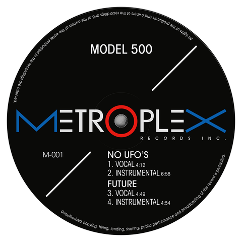 Model 500 - No UFO's - Artists Model 500 Genre Detroit Techno Release Date 24 Mar 2023 Cat No. M001 Format 12" Vinyl - Vinyl Record