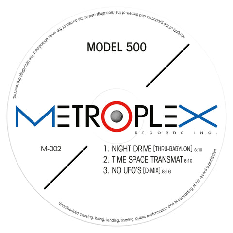 Model 500 - Night Drive (Thru-Babylon) - Artists Model 500 Genre Detroit Techno, Reissue Release Date 21 Apr 2023 Cat No. M002 Format 12" Vinyl - Metroplex - Metroplex - Metroplex - Metroplex - Vinyl Record