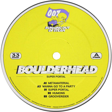 Boulderhead - Super Portal (Vinyl) - Boulderhead - Super Portal (Vinyl) - Bristol producer Boulderhead combines his affinity to minimalism with a range of influences across the club spectrum on Super Portal. The minimal, breakbeat flaked Metamaterial open Vinly Record