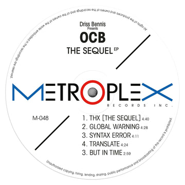 OCB - The Sequel - Artists OCB Genre Electro, Techno Release Date 31 Mar 2023 Cat No. M048 Format 12