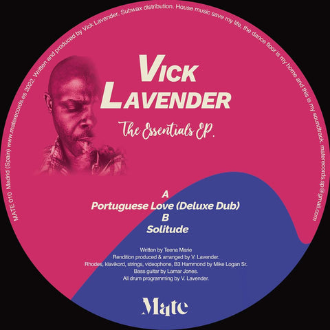 Vick Lavender - 'The Essentials' Vinyl - Artists Vick Lavender Genre Deep House Release Date 3 Oct 2022 Cat No. MATE010 Format 12" Vinyl - Mate Records - Mate Records - Mate Records - Mate Records - Vinyl Record