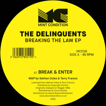 The Delinquents - Breaking The Law - Artists The Delinquents Genre Tech House, Reissue Release Date 3 Feb 2023 Cat No. MC058 Format 12