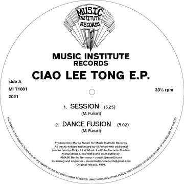Ciao Lee Tong - 'Ciao Lee Tong' Vinyl - Artists Ciao Lee Tong Genre Deep House Release Date 14 Jan 2022 Cat No. MI71001 Format 12