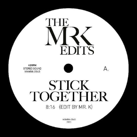 Mr K - Stick Together (Vinyl) The latest from Mr. K and Most Excellent Unlimited pairs lowdown and stomping disco from an unlikely source with a funked-out floorfiller from some very familiar voices. Minnie Riperton's 1977 single "Stick Together" was an o - Vinyl Record