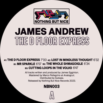 James Andrew - The D Floor Express - Artists James Andrew Genre Tech House, Breaks Release Date 24 Feb 2023 Cat No. NBN003 Format 12