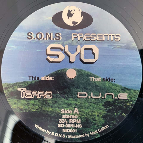 S.O.N.S presents SYO - Tears - Introducing SYO on the brand new S.O.N.S sub-label Nuagon Infinite Oceans. Far away from earth is Seylanide the mysterious planet of the Erkaargs, and its seven moons. On the first moon, Nuagon... - S.O.N.S / Nuagon Infinite - Vinyl Record