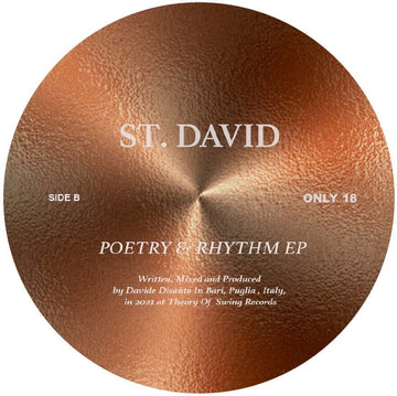 St. David - Poetry & Rhythm - Artists St. David Genre House, Deep House Release Date 4 February 2022 Cat No. ONLY18 Format 12