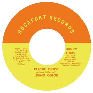 Living Color - Plastic People - Artists Living Color Genre Funk, Reissue Release Date 13 Jan 2023 Cat No. ROC025R Format 7