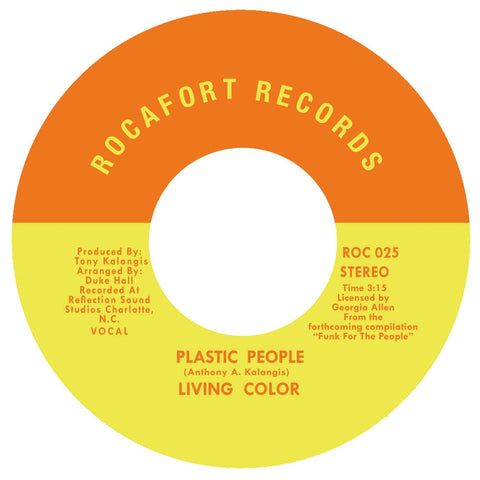 Living Color - Plastic People - Artists Living Color Genre Funk, Reissue Release Date 13 Jan 2023 Cat No. ROC025R Format 7" Orange Vinyl - Rocafort Records - Rocafort Records - Rocafort Records - Rocafort Records - Vinyl Record