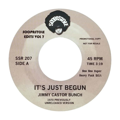 The Jimmy Castor Bunch - It's Just Begun (Repress) - Artists The Jimmy Castor Bunch Genre Funk, Breaks, Edits Release Date 25 Nov 2022 Cat No. SSR207 Format 7" Vinyl - Soopastole - Soopastole - Soopastole - Soopastole - Vinyl Record