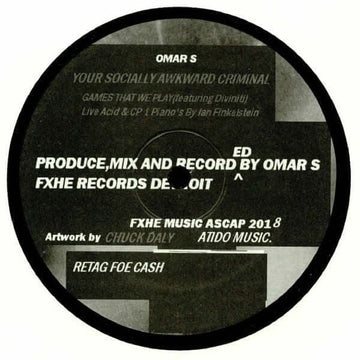 Omar S - Your Socially Awkward Criminal - Artists Omar S Genre Deep House Release Date 1 Jan 2018 Cat No. AOS(707) Format 12