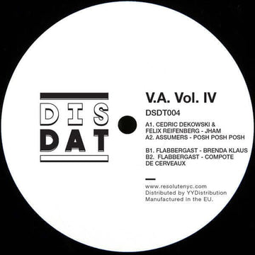 Various - 'Vol. IV' Vinyl - Artists Various Genre Deep House, Techno, Breaks Release Date 16 Oct 2018 Cat No. DSDT004 Format 12