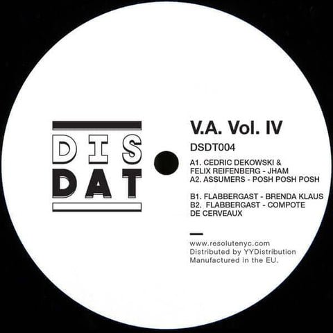 Various - 'Vol. IV' Vinyl - Artists Various Genre Deep House, Techno, Breaks Release Date 16 Oct 2018 Cat No. DSDT004 Format 12" Vinyl - DisDat - DisDat - DisDat - DisDat - Vinyl Record