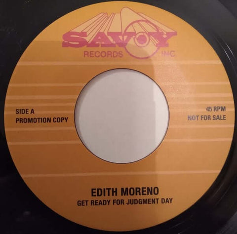 Edith Moreno - Get Ready For Judgement Day - Artists Edith Moreno Genre Gospel, Soul Release Date 1 Jan 2019 Cat No. HJP91 Format 7" Vinyl - Honest Jon's Records - Honest Jon's Records - Honest Jon's Records - Honest Jon's Records - Vinyl Record