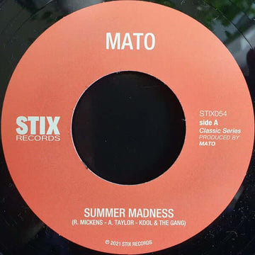 Mato - Summer Madness - Artists Mato Genre Reggae Release Date 1 Jan 2021 Cat No. STIX054 Format 7