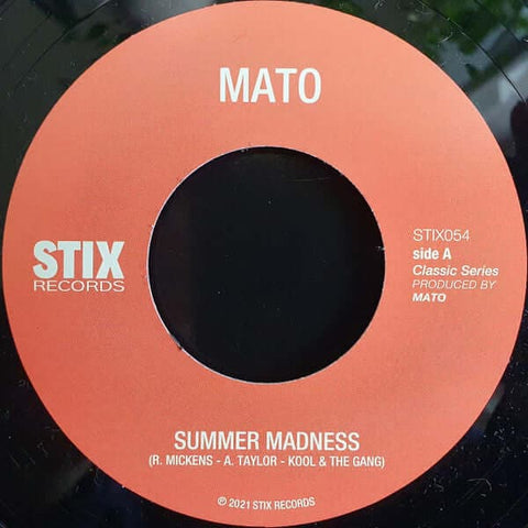 Mato - Summer Madness - Artists Mato Genre Reggae Release Date 1 Jan 2021 Cat No. STIX054 Format 7" Vinyl - Stix - Stix - Stix - Stix - Vinyl Record