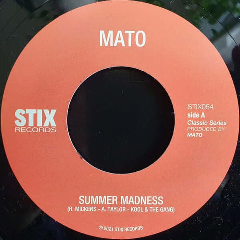 Mato - Summer Madness - Artists Mato Genre Reggae Release Date 1 Jan 2021 Cat No. STIX054 Format 7" Vinyl - Stix - Vinyl Record