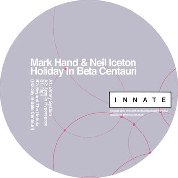 Mark Hand & Neil Iceton - 'Holiday In Beta Centauri' Vinyl - Artists Mark Hand & Neil Iceton Genre Detroit Techno Release Date 19 Apr 2022 Cat No. INN8005 Format 12