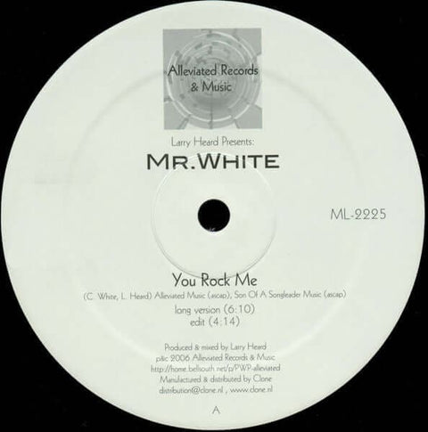 Larry Heard presents Mr White - The Sun Cant Compare - Artists Larry Heard Genre Deep House, Acid House, Reissue Release Date 24 Feb 2023 Cat No. ML2225 Format 12" Vinyl - Alleviated Records - Vinyl Record