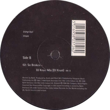 Bjork - Alarm Call - Artists Bjork Genre Drum & bass Release Date 1 Jan 1998 Cat No. 232tp12p3 Format 12