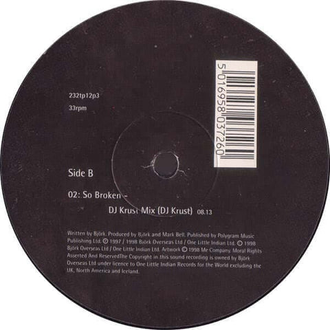 Bjork - Alarm Call - Artists Bjork Genre Drum & bass Release Date 1 Jan 1998 Cat No. 232tp12p3 Format 12" Vinyl - One Little Indian - Vinyl Record
