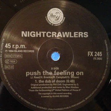 Nightcrawlers - Push The Feeling On - MK Mixes - Artists Nightcrawlers Genre House, Classic Release Date 3 Oct 1994 Cat No. 857 773.1 Format 12