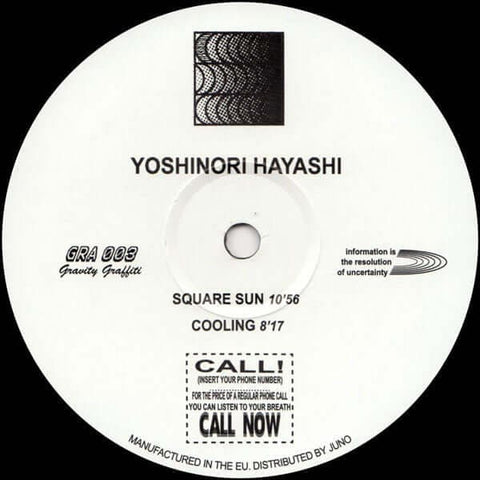 Yoshinori Hayashi / DB.Source ‎– Square Sun / Anapo [Warehouse Find] - Yoshinori Hayashi / DB.Source ‎– Square Sun / Anapo (Vinyl) - ColdCutsHotWax Label: Gravity Graffiti ‎– GRA 003 Format: Vinyl, 12" Genre: Electronic Style: House, Dub, Abstract, Breaks - Vinyl Record