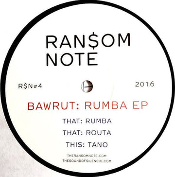 Bawrut - 'Rumba' Vinyl - Artists Bawrut Genre Acid House Release Date 1 Jan 2017 Cat No. R$N#4 Format 12