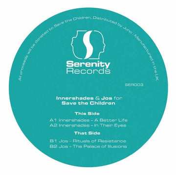 Innershades / Jos - Innershades & Jos For Save The Children (Vinyl) - For 003, the not-for-profit label offers up a split EP from Innershades & Jos. The Time Passages regular has proven himself with a tally of consistent releases that have aided Innershad Vinly Record