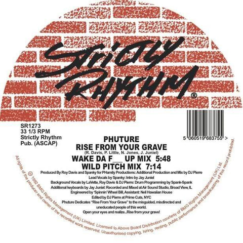 Phuture - 'Rise From Your Grave' Vinyl - Artists Phuture Genre Deep House, Chicago House Release Date Cat No. SR 1273 Format 12" Vinyl - Vinyl Record
