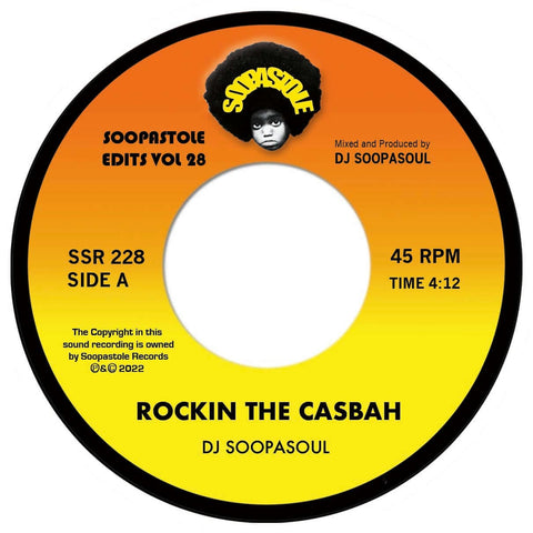 DJ Soopasoul - Rockin The Casbah / Flight To Algiers - Artists DJ Soopasoul Genre Funk, Breaks, Edits Release Date 24 Feb 2023 Cat No. SSR228 Format 7" Vinyl - Soopastole - Soopastole - Soopastole - Soopastole - Vinyl Record