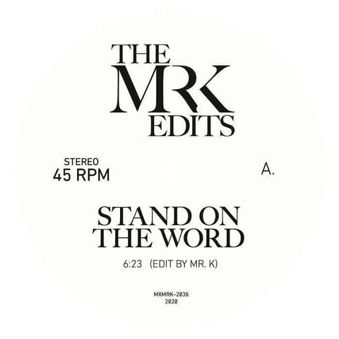 Mr K - Stand On The Word - Mr K - Stand On The Word - Gospel music has had a long relationship with the underground dance floors of New York and New Jersey, sharing an emotionally charged spirituality that is central to devotees of each. Sitting at the ne - Vinyl Record