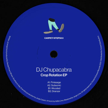 DJ Chupacabra - Crop Rotation - After two much-sought-after releases from DJ Chupacabra, Carpet’s Steps series just had to come back with a third. ‘Finissage’ and ‘Subsonic’ on the A both live up to their steppy billing, the beats dipping and diving in an Vinly Record