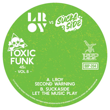 LROY & Suckaside - 'Toxic Funk Vol. 8' Vinyl - Artists LROY Suckaside Genre Breaks, Soul Edits Release Date 9 Sept 2022 Cat No. BBP204 Format 7