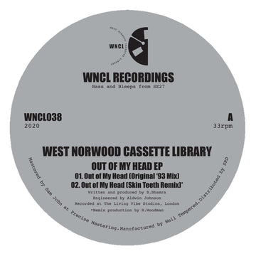 West Norwood Cassette Library - Out of My Head - West Norwood Cassette Library - ‘Out of My Head’ EP (Vinyl) - Coming from the end of time and moving towards the future ... A '93 original gets dusted down from the Cassette Library shelves, backed with rem Vinly Record