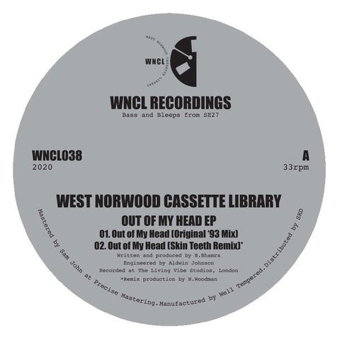 West Norwood Cassette Library - Out of My Head - West Norwood Cassette Library - ‘Out of My Head’ EP (Vinyl) - Coming from the end of time and moving towards the future ... A '93 original gets dusted down from the Cassette Library shelves, backed with rem - Vinyl Record