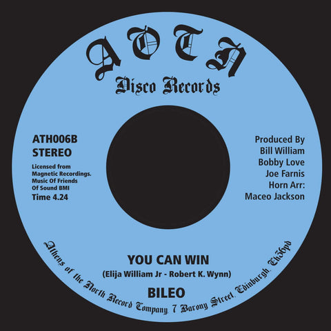 Bileo - You Can Win - Artists Bileo Genre Soul, Reissue Release Date 10 Jan 2023 Cat No. ATH006B Format 7" Vinyl - Athens of the North - Vinyl Record
