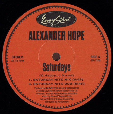 Alexander Hope ‎– Saturdays [Warehouse Find] Vinyl - Vinyl Record
