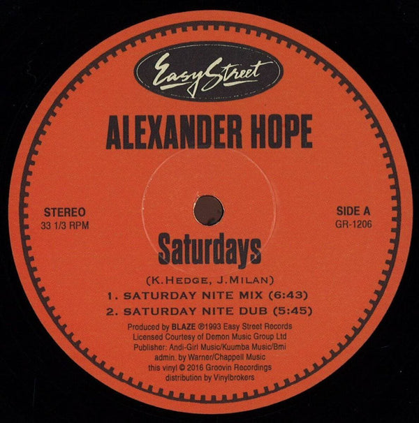 Alexander Hope ‎– Saturdays [Warehouse Find] Vinyl