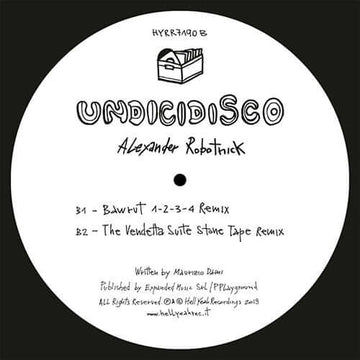 Alexander Robotnick - Undicidisco Remix Vinyl Vinly Record