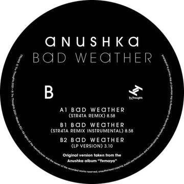 Anushka - Bad Weather (STR4TA Remix) Vinyl Vinly Record