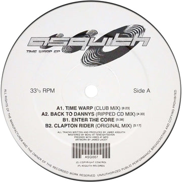 Asquith - Time Warp EP Vinyl Vinly Record